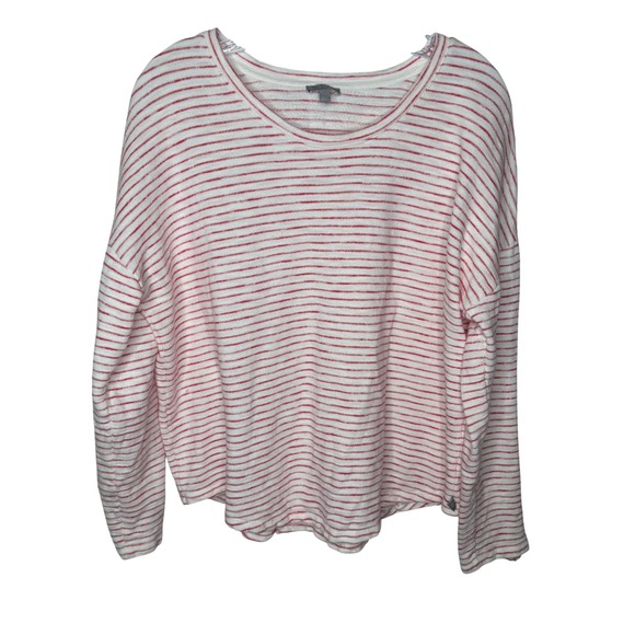 Talbots Sweaters - T‎ by Talbots Women's White Red Striped Cotton Long Sleeve Top XL Petite Casual